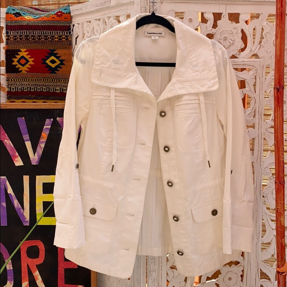 Sample Women’s Cargo Jacket – White Boho Utility Jacket – Small - NWOT